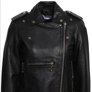 Muubaa black leather biker jacket